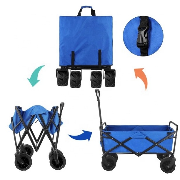 General Purpose Hand Trucks Collapsible Trolley Capacity Outdoor Garden Beach Folding Wagon easy carry