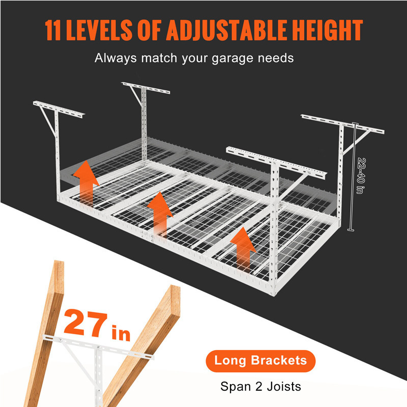 Heavy Duty Adjustable Overhead Garage shelving Storage Rack Ceiling Mount Garage Organization Rack overhead garage storage rack