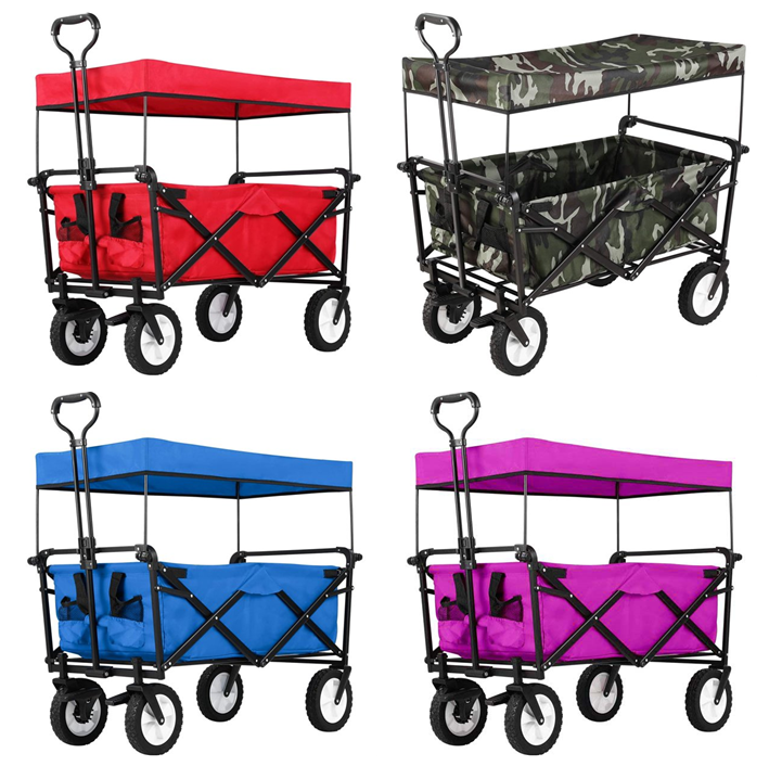 Hot Camping Trolley Foldable Collapsible Wagon Cart Beach Fish Garden Camp Picnic Used Folding Utility Wagon Cart