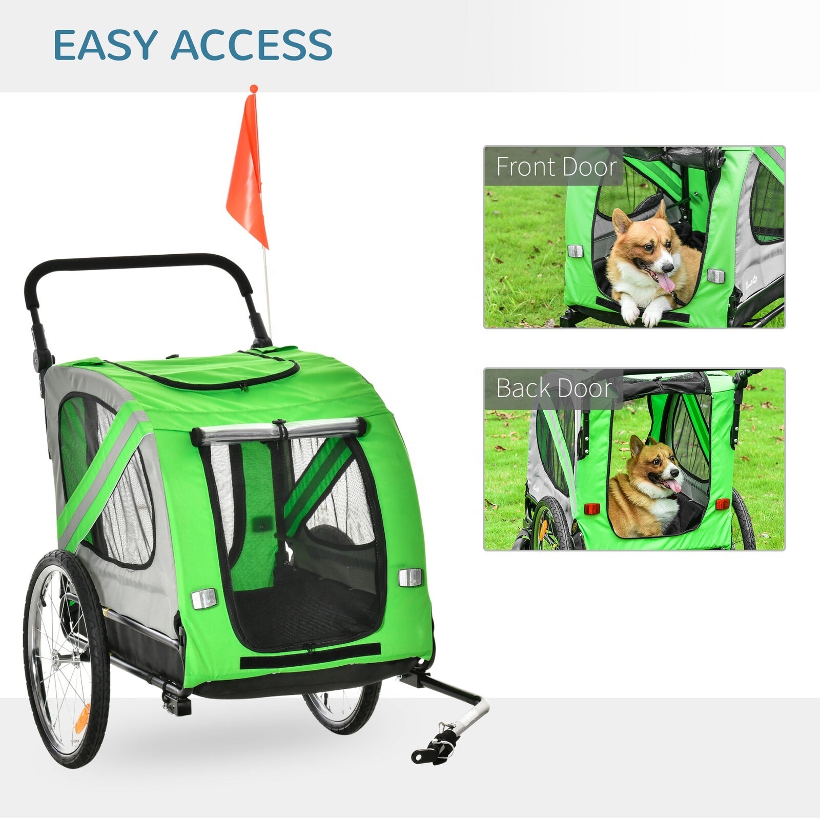 Folding bicycle dog trailer bike cargo trolley pet carrying utility beach hand pull foldable wagon cart