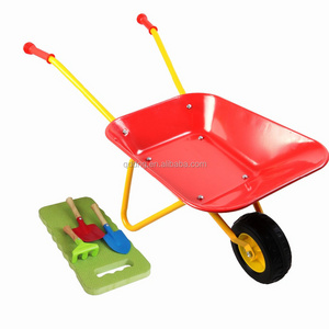 Kids Metal Wheelbarrow Yard Rover Steel Tray garden tool for kids red