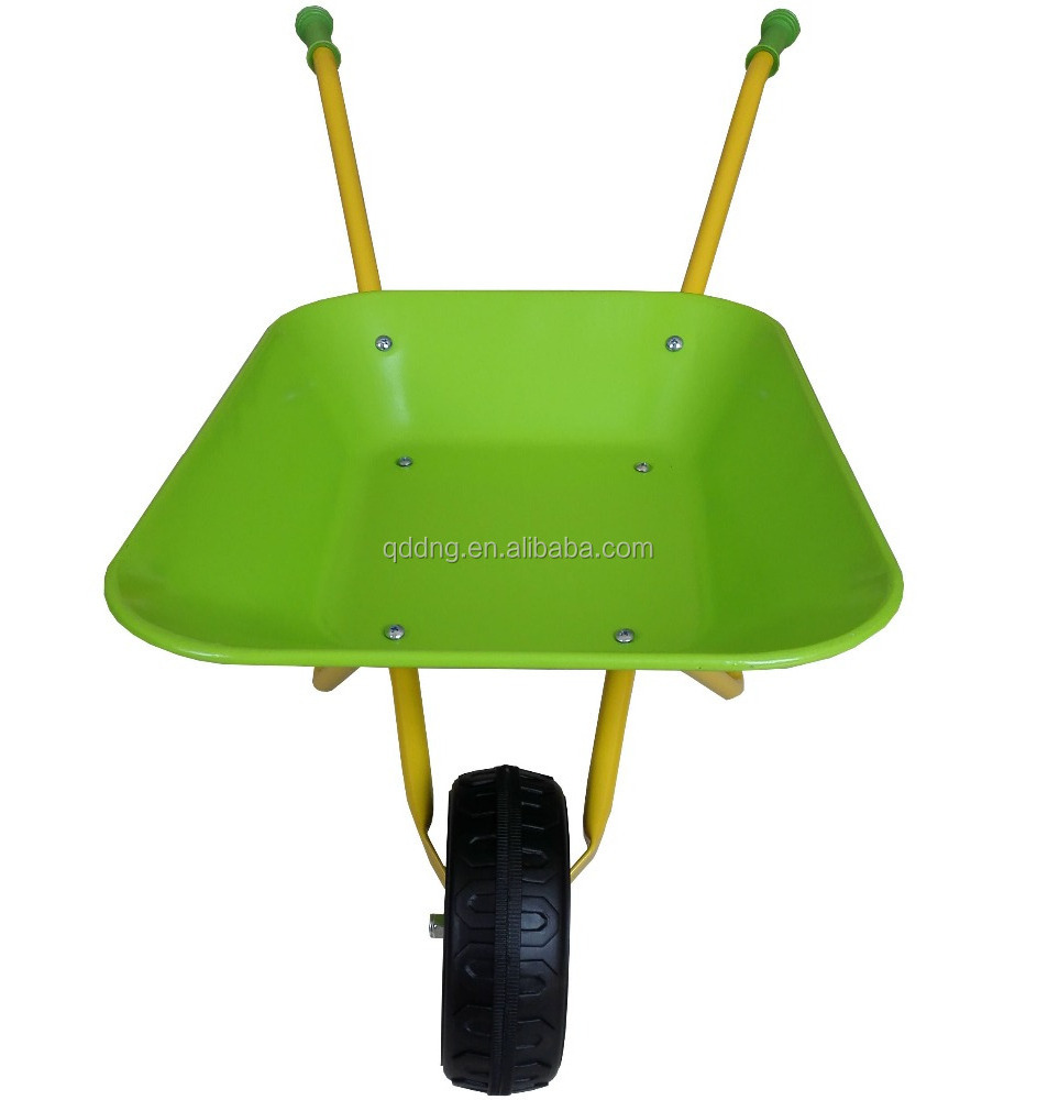 Kids Metal Wheelbarrow Yard Rover Steel Tray garden tool for kids red