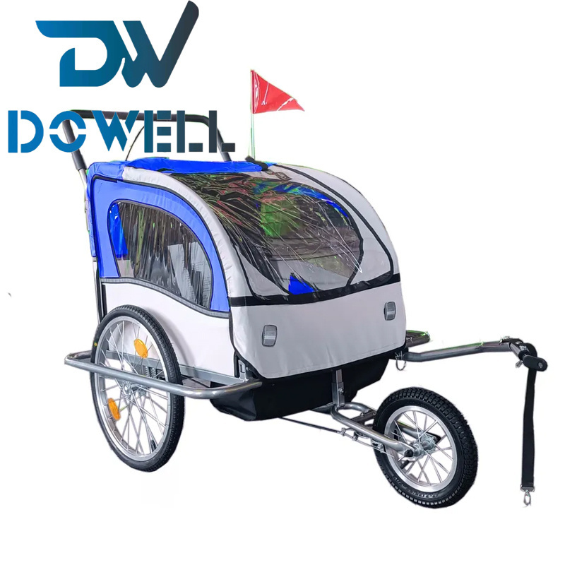 QINGDAO Pet Trailer cart Foldable Dog Cat Bicycle Trailer 2 in 1 Bike Bicycle Trailer Jogger for Pet Dog Carts