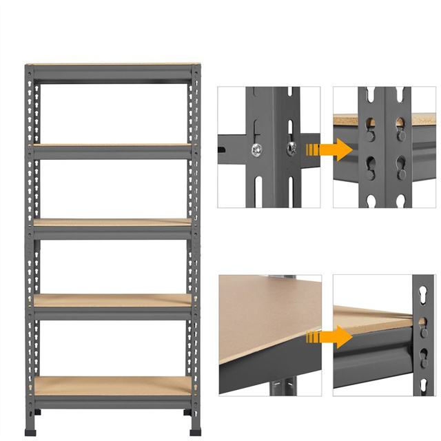 Wholesale easy to assemble 5layers boltless racking shelves steel  shelves for garage