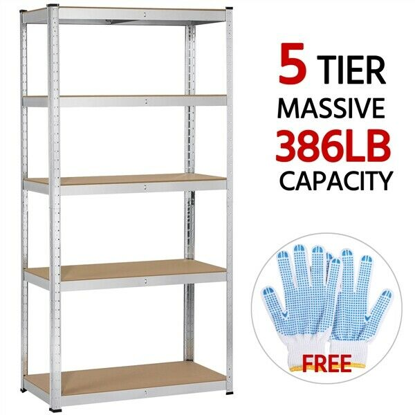 Medium duty boltless 5 tier industrial wholesale slotted boltless shelving unit storage stacking racking estante