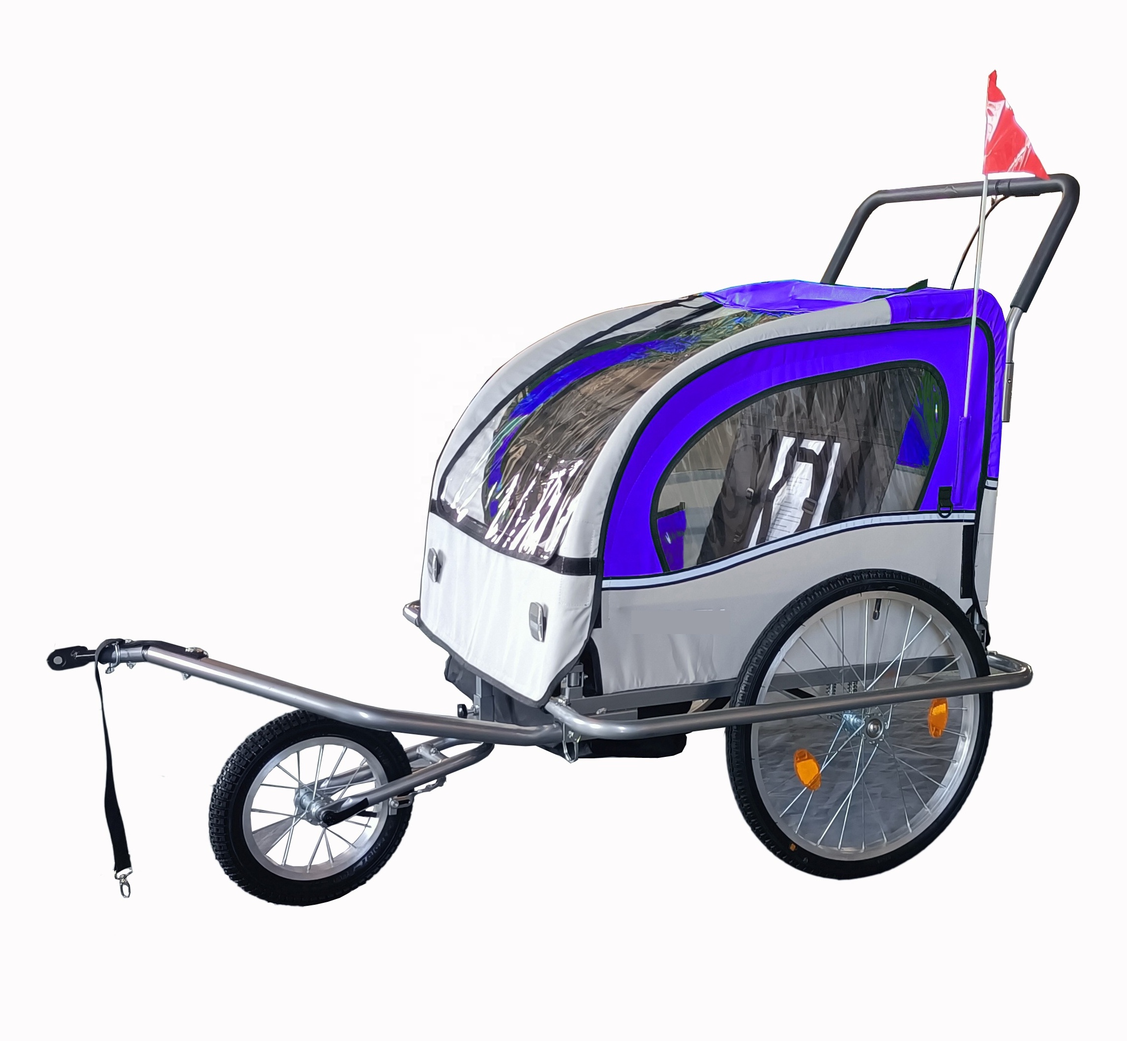 QINGDAO Pet Trailer cart Foldable Dog Cat Bicycle Trailer 2 in 1 Bike Bicycle Trailer Jogger for Pet Dog Carts