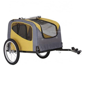 Folding bicycle dog trailer bike cargo trolley pet carrying utility beach hand pull foldable wagon cart