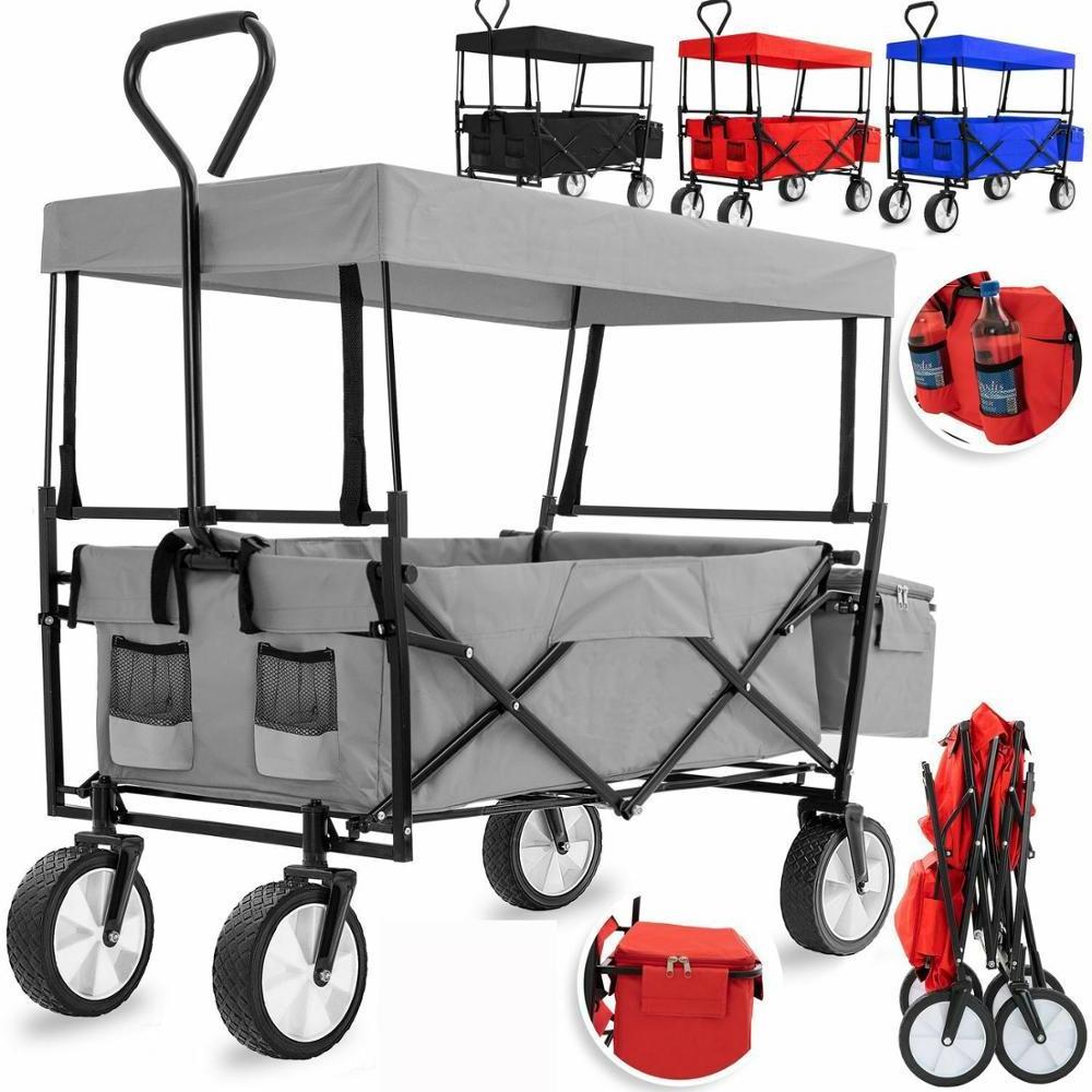 easy assemble folding wagon camping fishing 150 lbs shopping cart garden utility outdoor canopy wagon