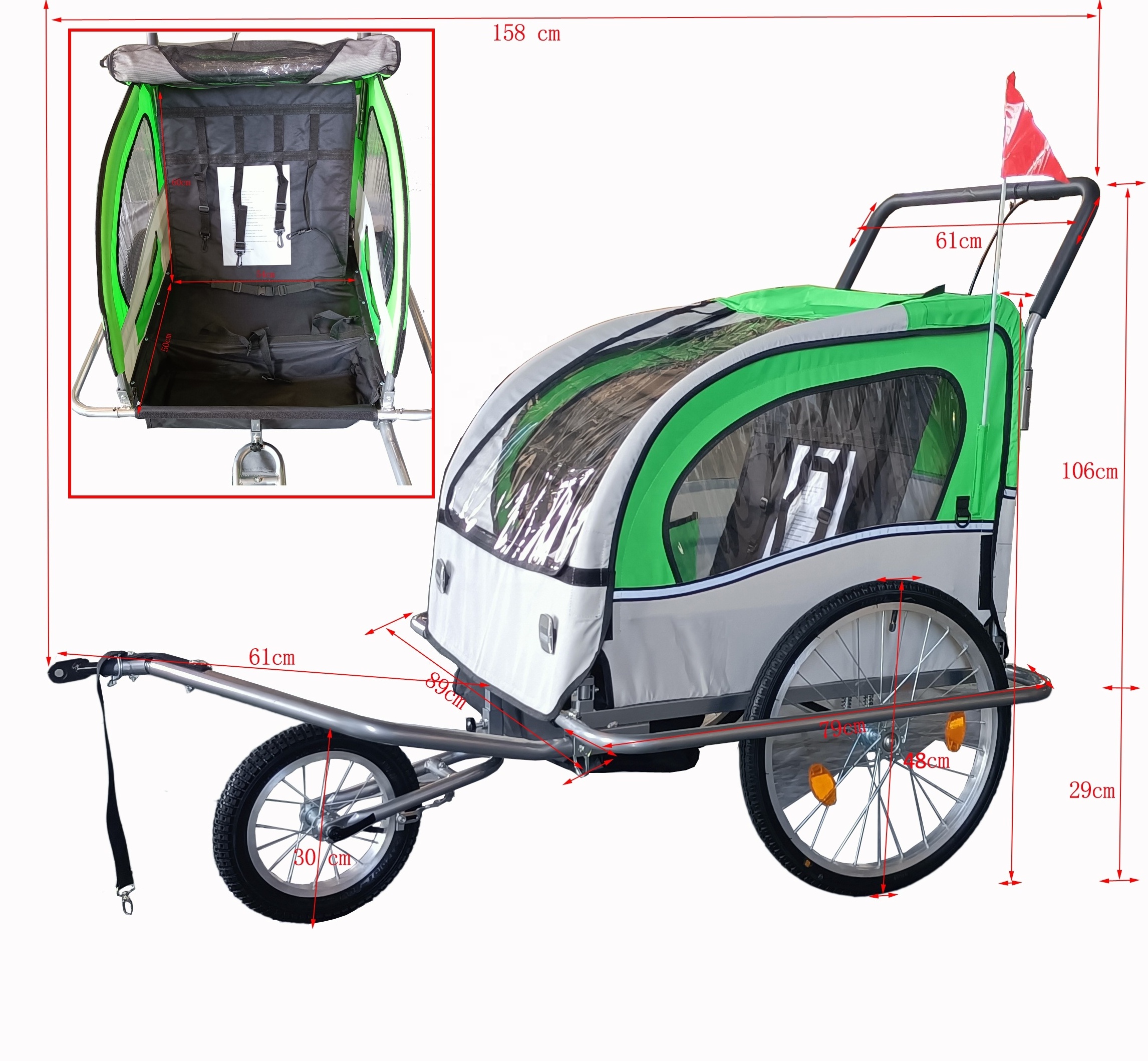 Outdoor Travel Pet Dog bike Trailer pet carrier bicycle trailer