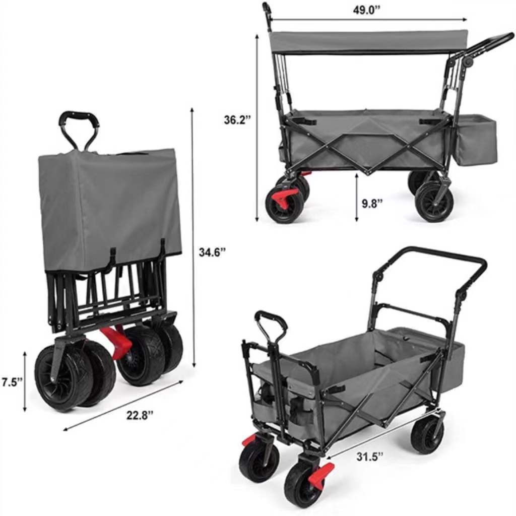 Multipurpose Folding Utility Wagon Collapsible Folding Outdoor Folding Wagon