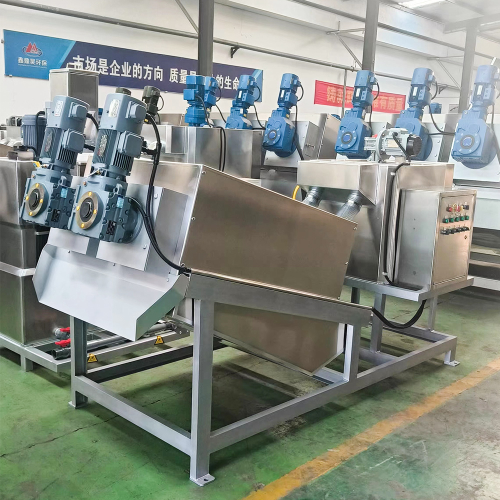 municipal waste water treatment engineerings  Multi-plate screw press dewatering machine screw press