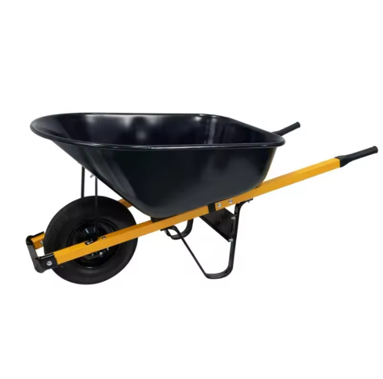 Heavy Duty Construction Steel Wheelbarrow With Square Handle Durable Strengthen Industrial Concrete Wheel Barrow