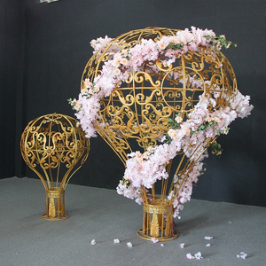 Luxury Wedding Props Iron Hot Air Balloon Decoration Romantic Wedding Event Stage Background Decoration