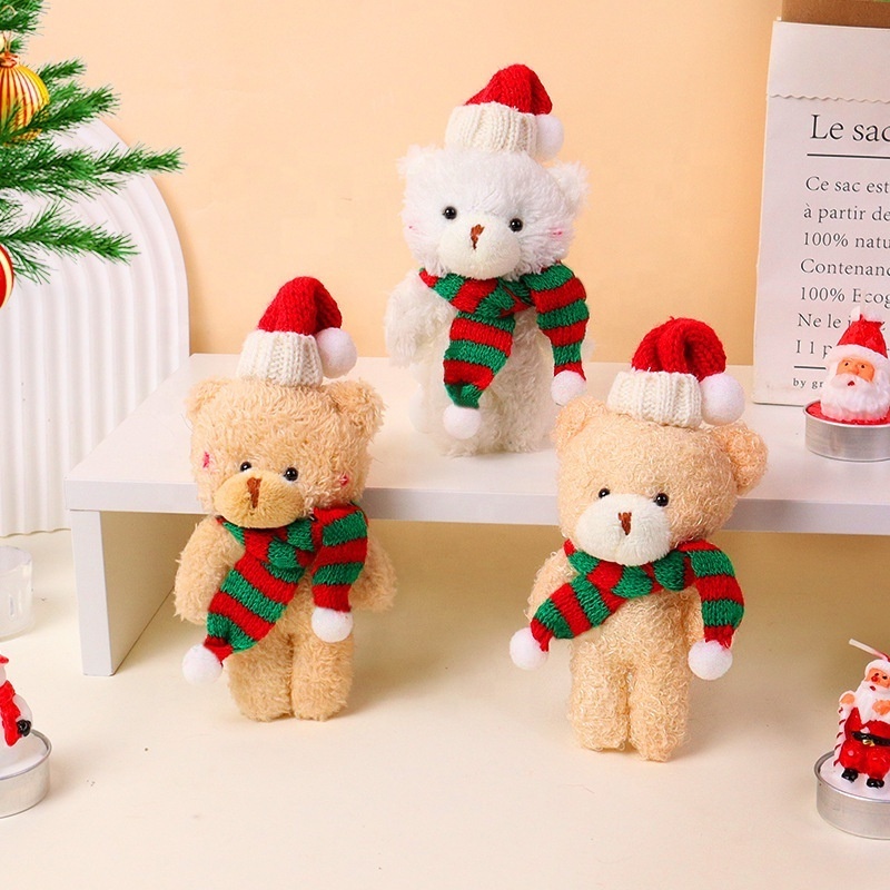 H-129 Christmas cute blush Bear hot selling envelope package cute clothing accessories Bear doll pendant gift for decoration