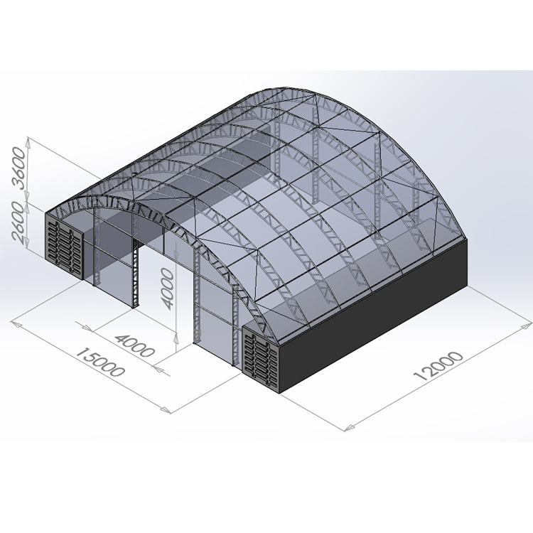 SS-3320C PVC fabric waterproof dome industrial canopy storage container shelter