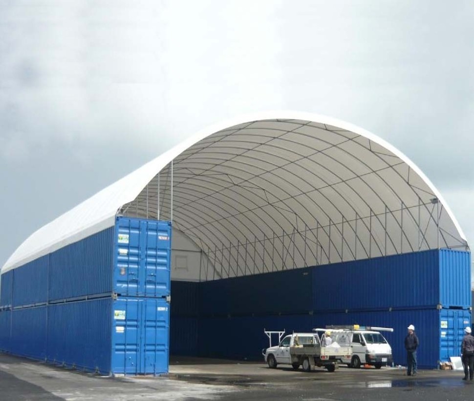 SSTC5040 China double truss industrial container storage dome shelter