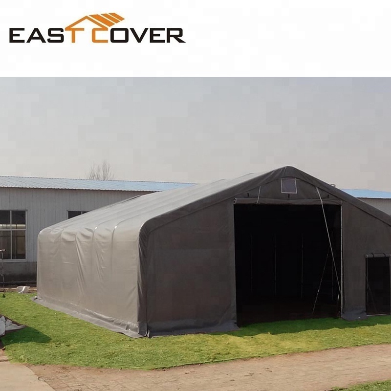 New products PVC prefab peak style outdoor large plastic storage shed shelter tent