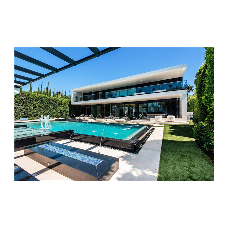 Modern balcony outdoor curved aluminum sunroom glass pool house