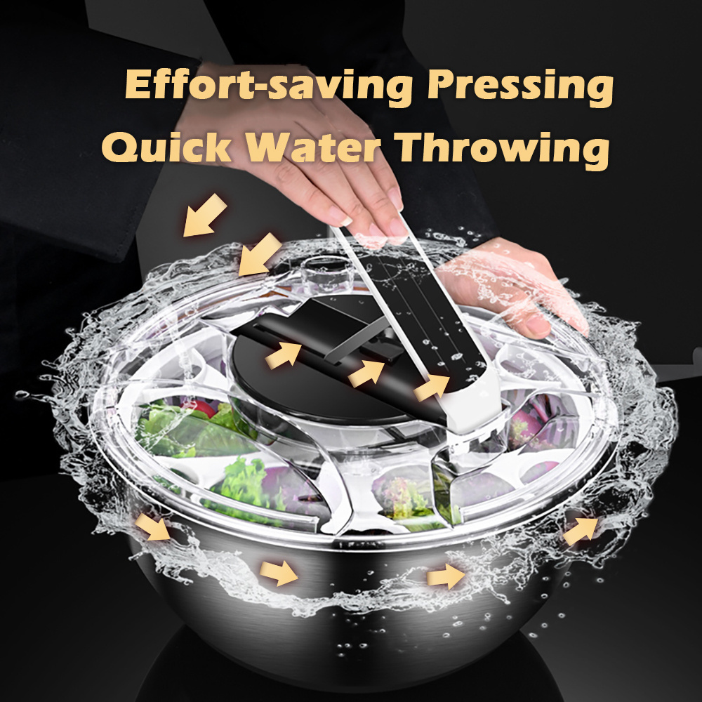 Quick and Easy Multi-Use Lettuce Spinner Fruit Washer Large Salad Spinner with Drain