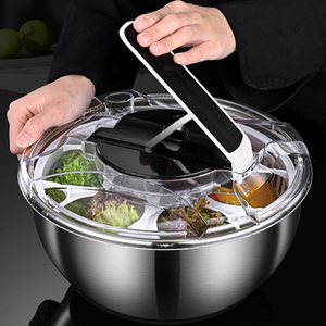 Large Capacity Salad Fruit Dehydrated Spinner Manual Fruit Vegetable Washer And Dryer Stainless Steel