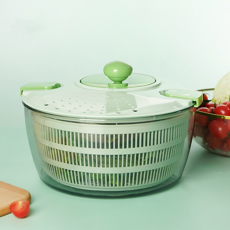 2023 Best Manual 4L Large Vegetable Dryer for Kitchen Lettuce Salad Spinner with Bowl