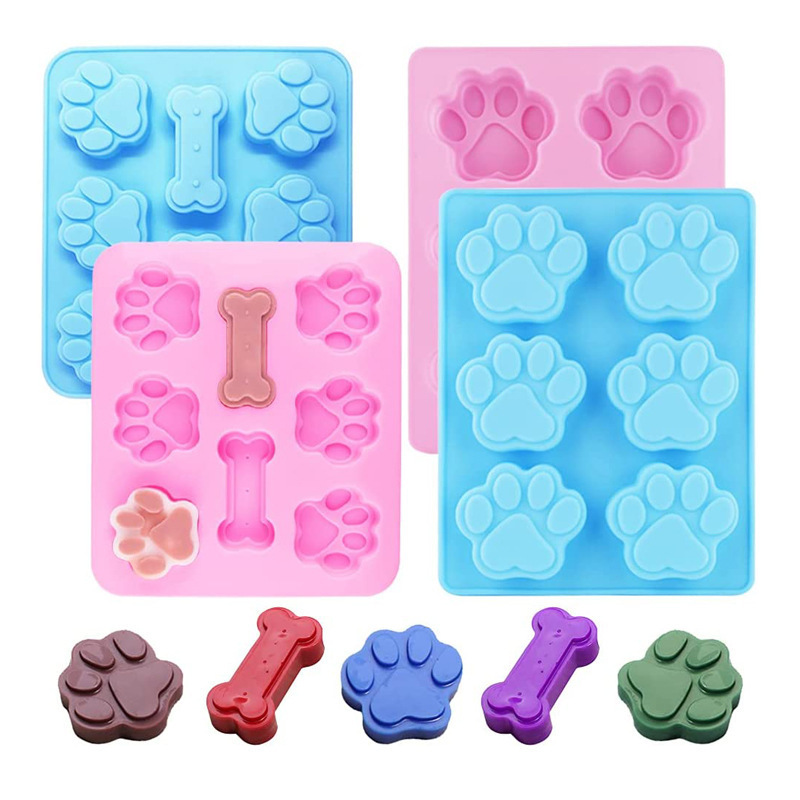 Non-Stick Food Grade Dog Paw bone mold ,Silicone Dog Treat Molds for Baking