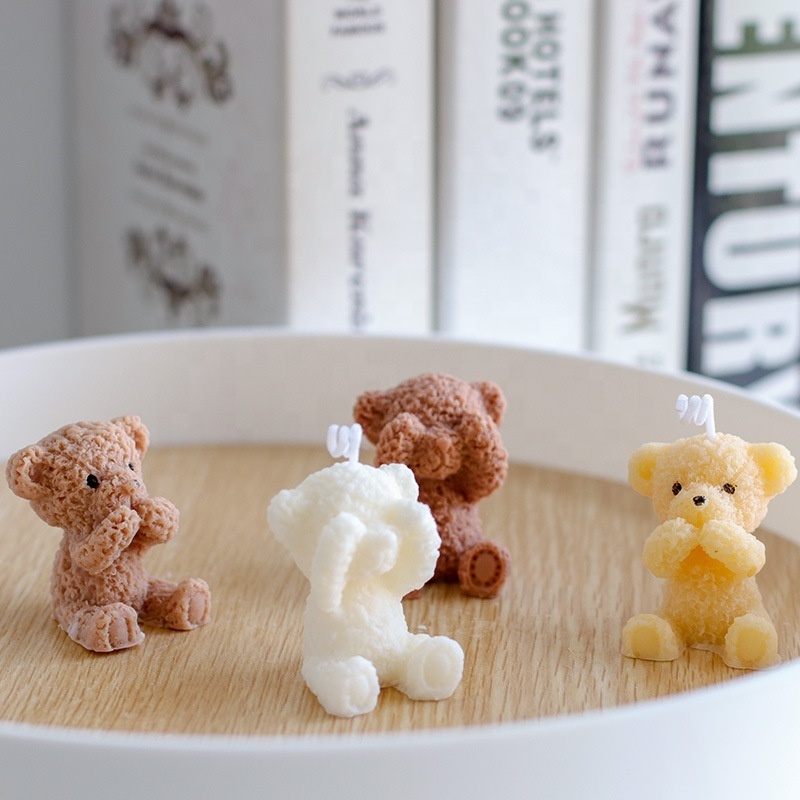 2022 New Item Wholesale Price Christmas Limited DIY 3D Cute Teddy Bear Baby Candle Silicone Mold