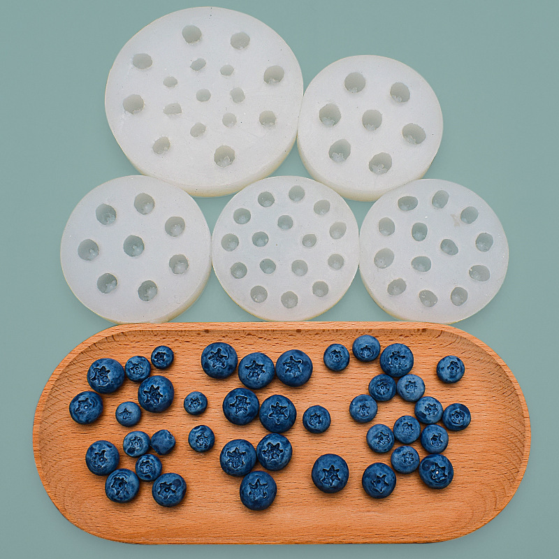 DIY 3D fruit chocolate jelly molds Blueberry silicone fondant mold for cake decoration