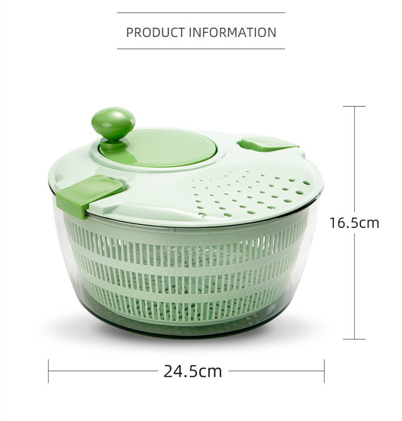 2023 Best Manual 4L Large Vegetable Dryer for Kitchen Lettuce Salad Spinner with Bowl