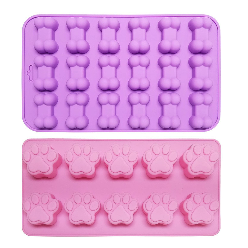 Non-Stick Food Grade Dog Paw bone mold ,Silicone Dog Treat Molds for Baking