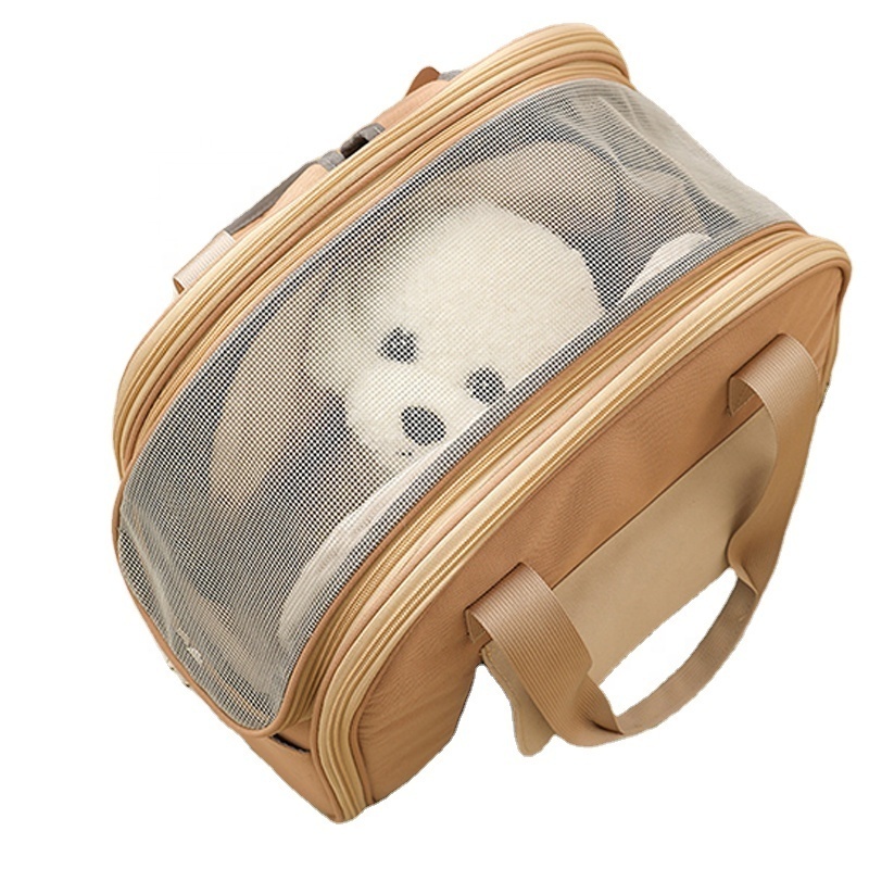 Expandable Large Capacity Breathable Pet Carrier Transparent Collapsible Dog Carrier Bag Travel