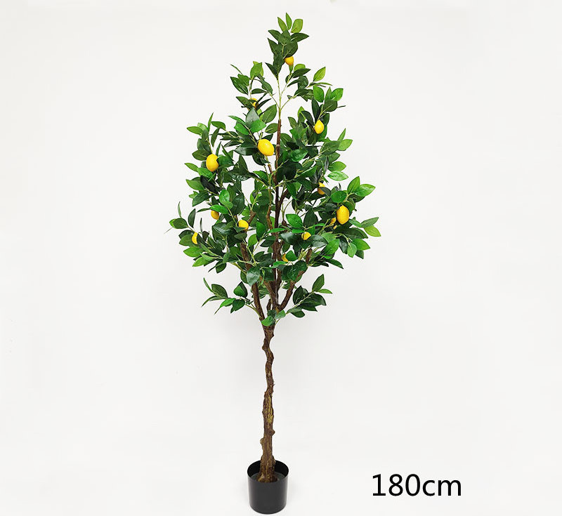 EG-VI027  indoor home decoration plastic fruit potted Bonsai greenery plant large artificial lemon tree