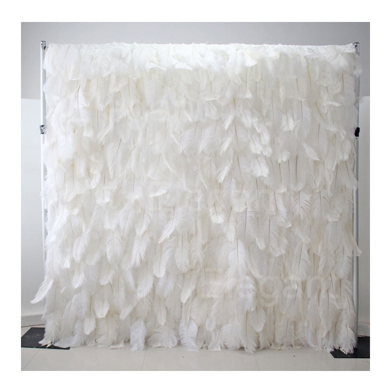 Decorative wedding birthday party backdrop salon black white pink feather wall decorations