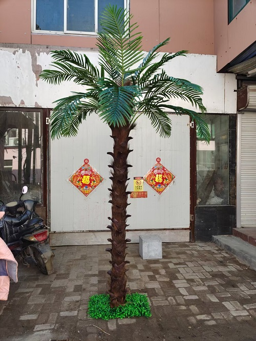 EG-VI125 Customized giant decorative faux fake tall outdoor artificial plastic pink coconut palm trees