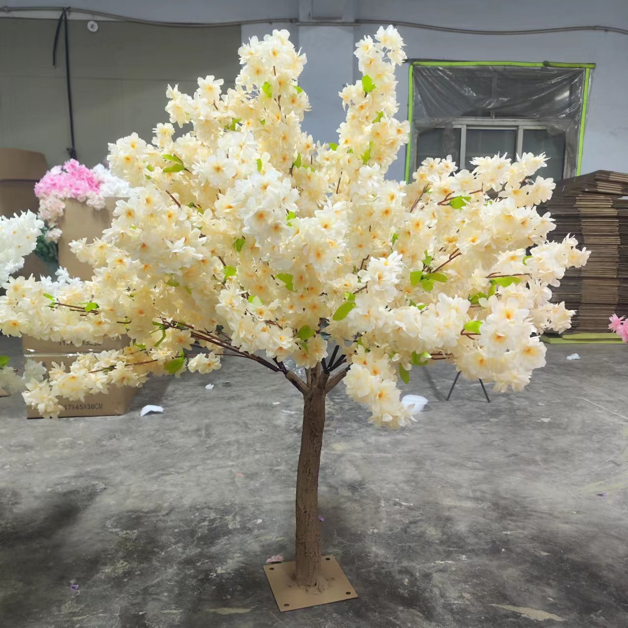 1.2m 1.5m High Quality Indoor Small Silk White Pink Artificial Cherry Blossom Tree Wedding Table Centerpieces