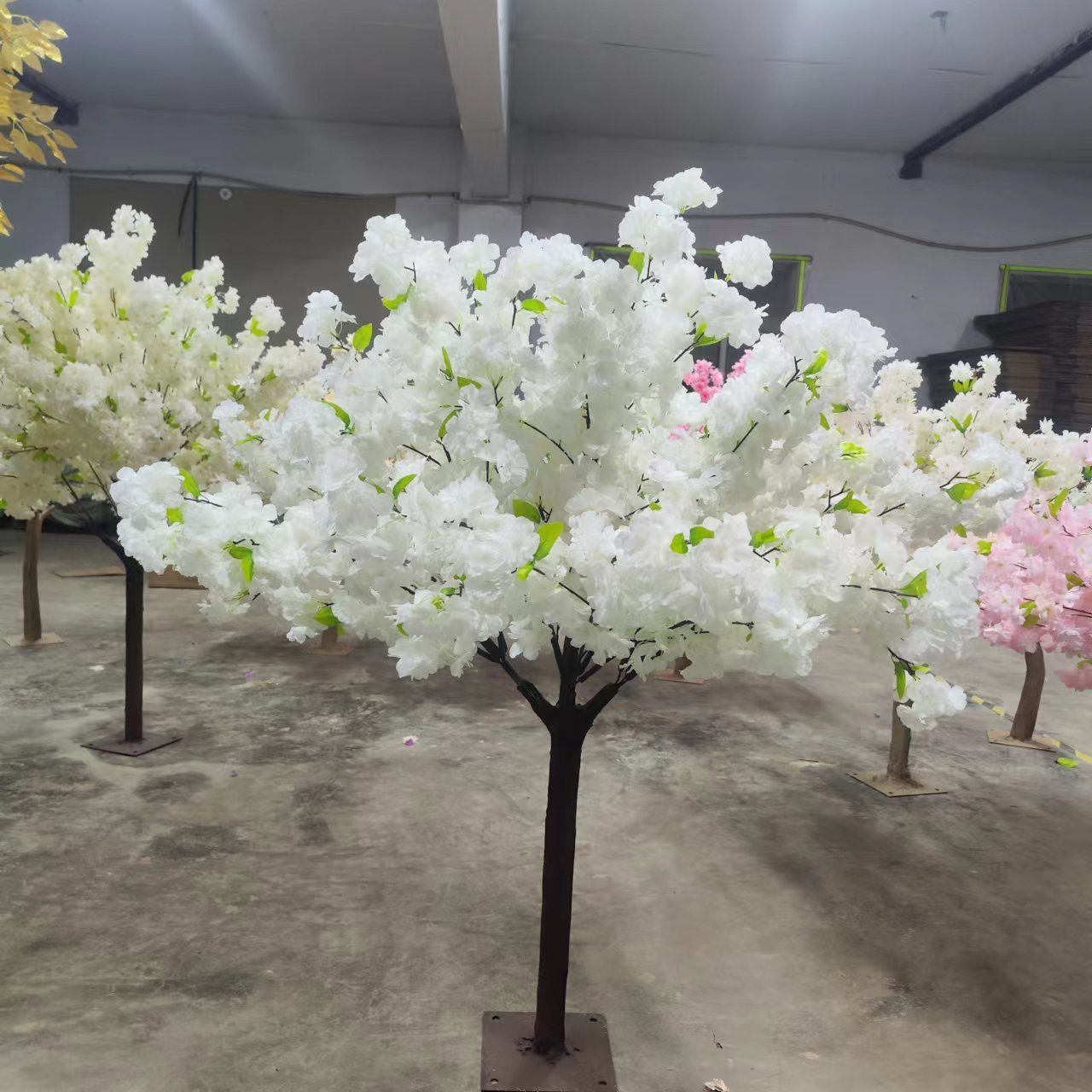 1.2m 1.5m High Quality Indoor Small Silk White Pink Artificial Cherry Blossom Tree Wedding Table Centerpieces