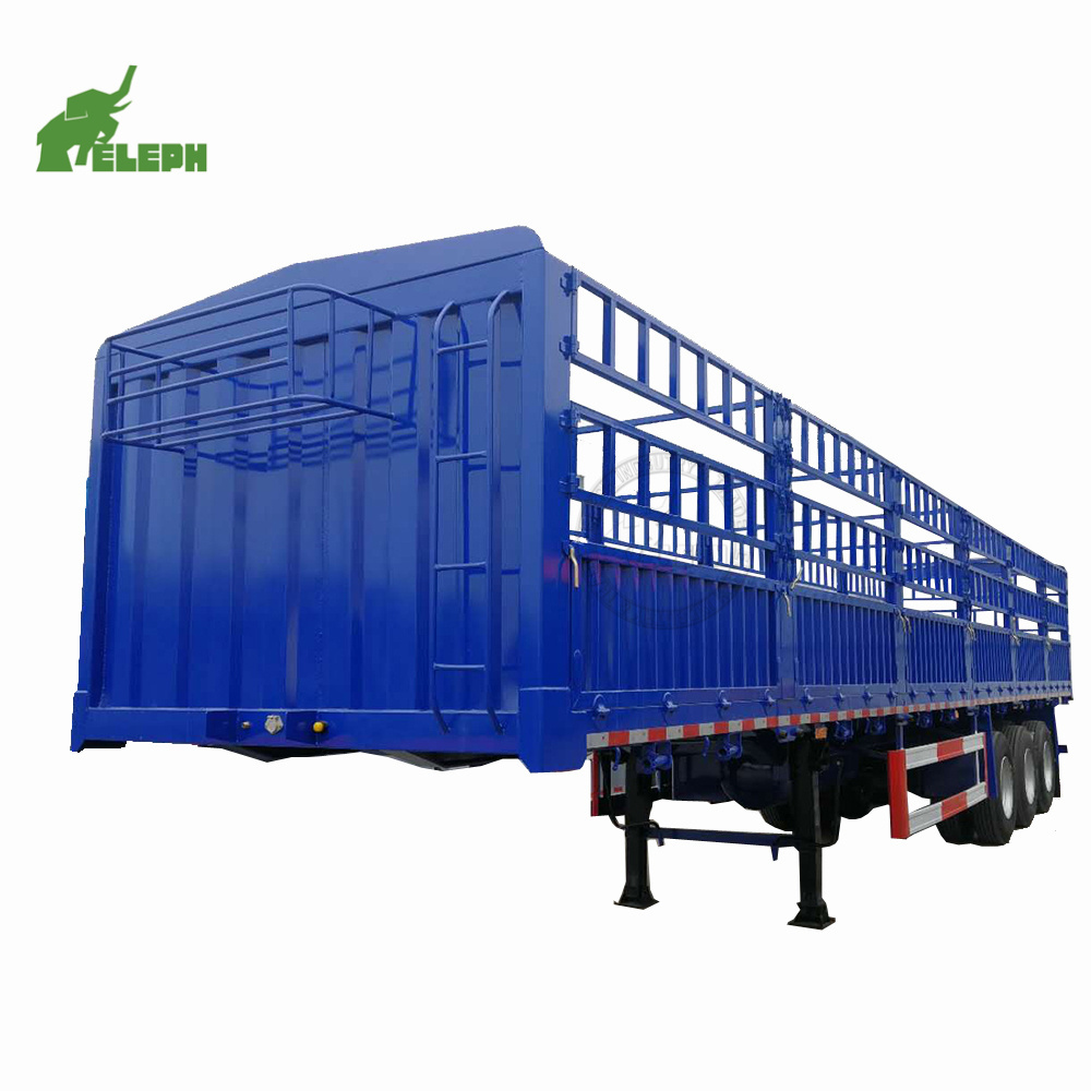 Livestock Trailer 40ft Drop Side Cattle Gated Stake Fence Cargo Dropside Trailer for Sale