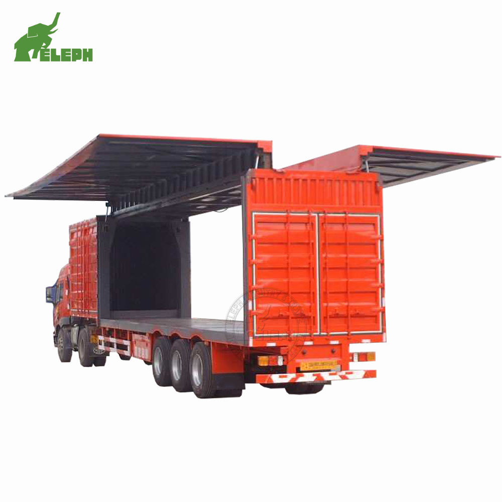 3 Axle High Quality Wing Van Enclosed Cargo Box Semi Trailer