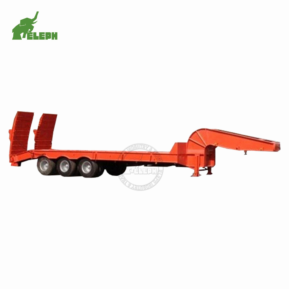 truck towing semitrailer 40ft 3 axle low bed semi trailer for sale