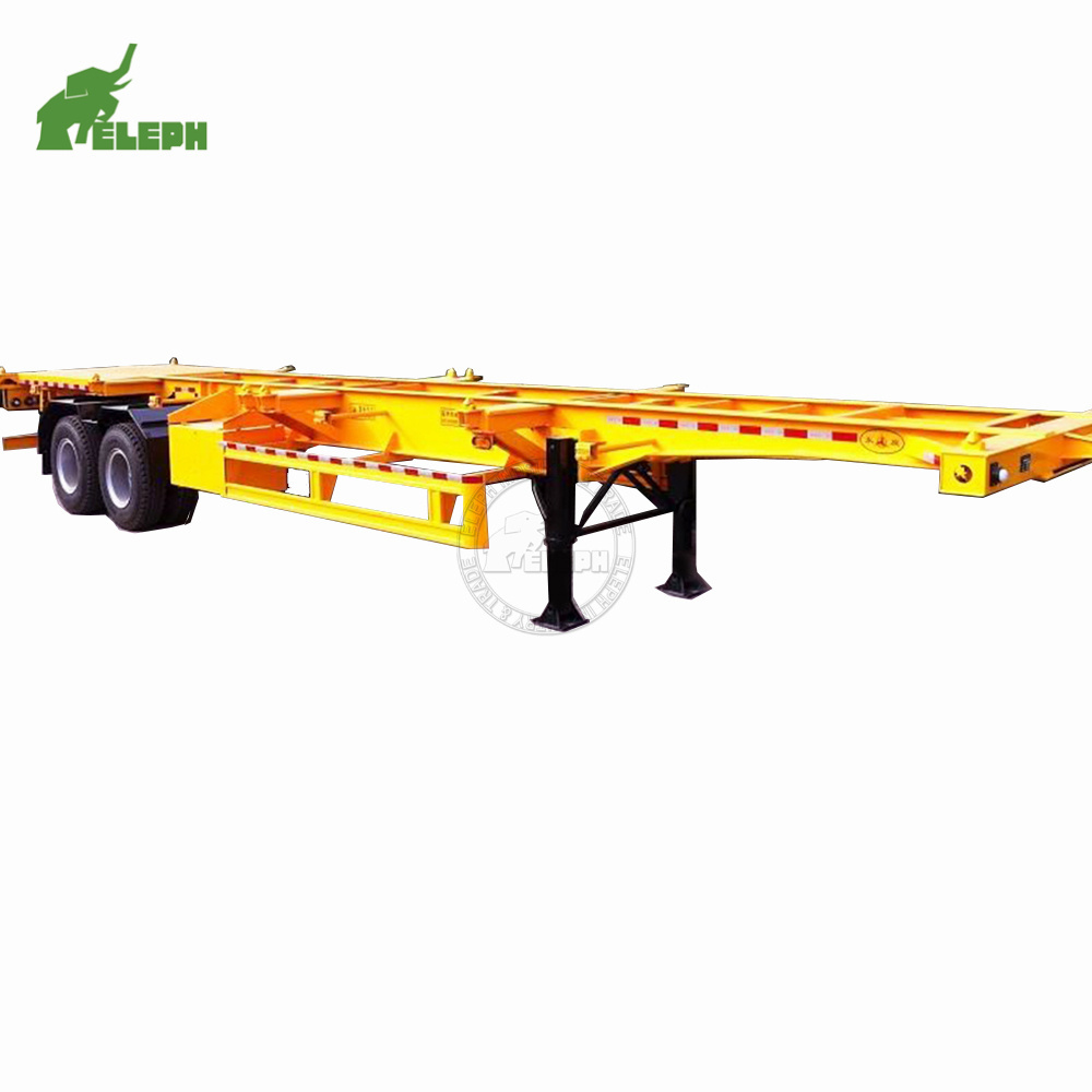 Customized skeletal trailer 3 axle fuwa 40 ft container delivery trailer chassis