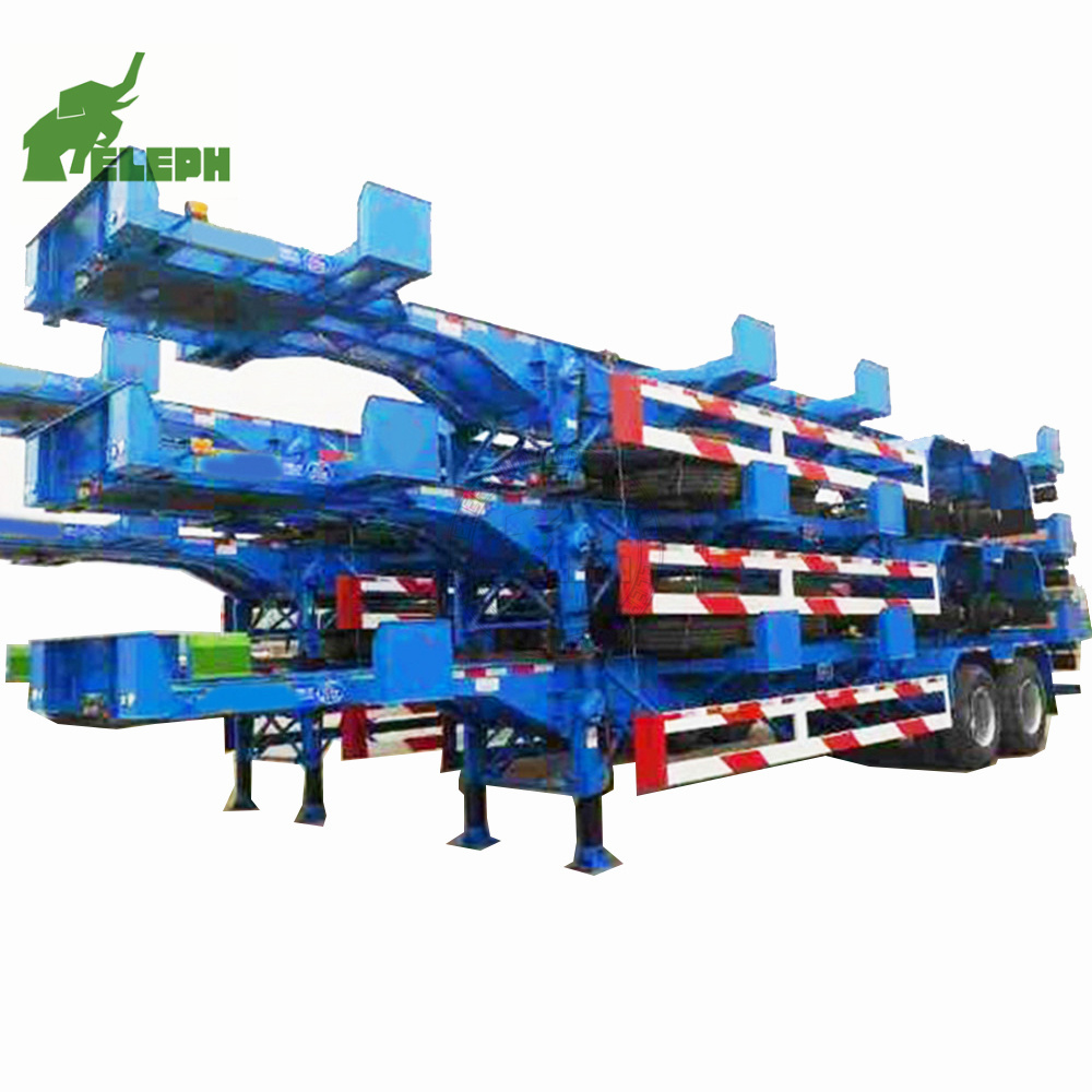 2 Axle 20ft 40ft Skeleton Port Container Terminal Trailer