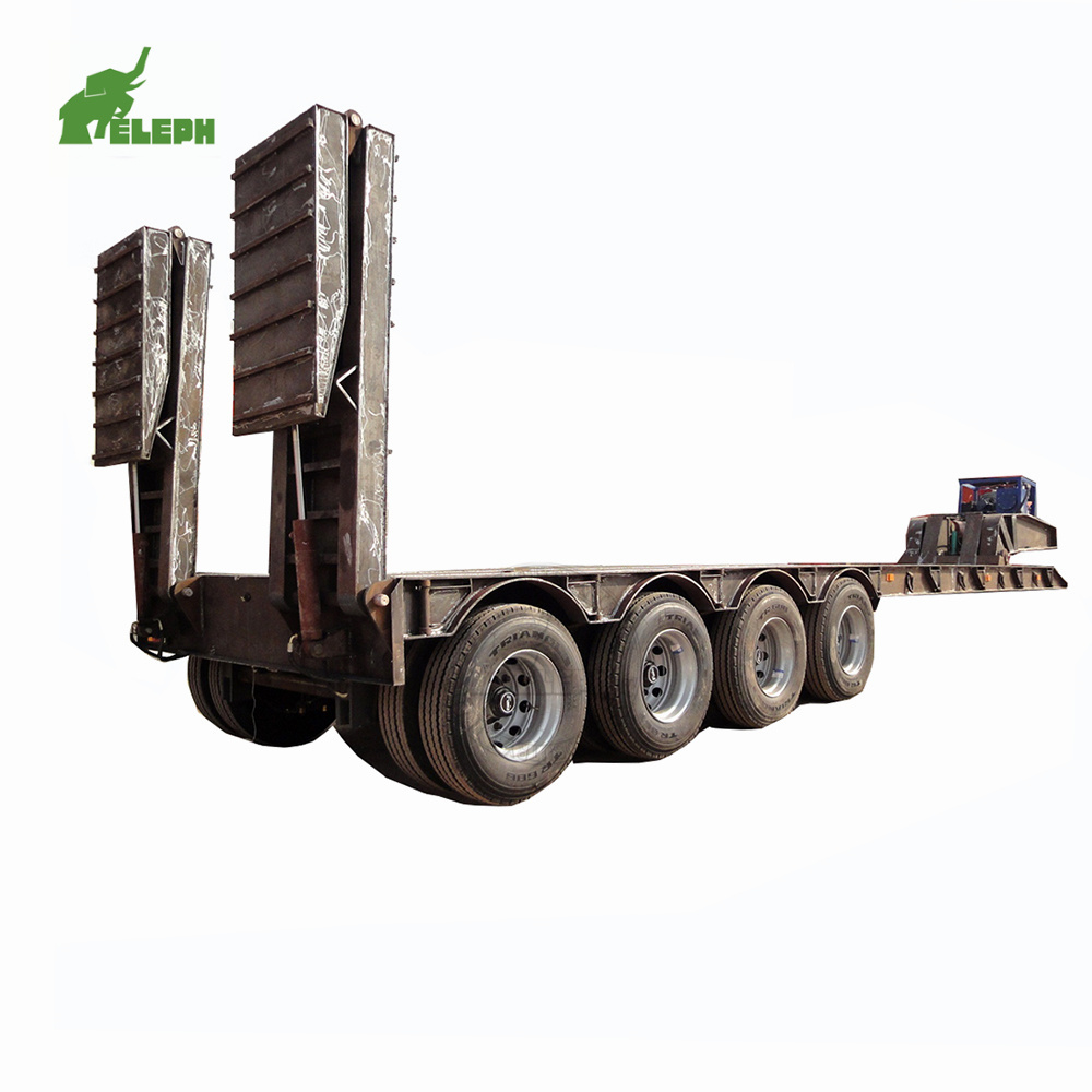 Excavator Trailer Eleph 4 Axles 80tons Load Capacity Detachable Gooseneck Lowbed Trailer Lowboy Trailer