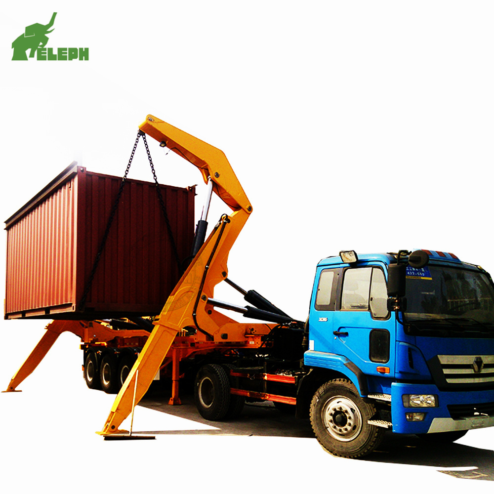 20ft side loader lifter container trailer crane truck