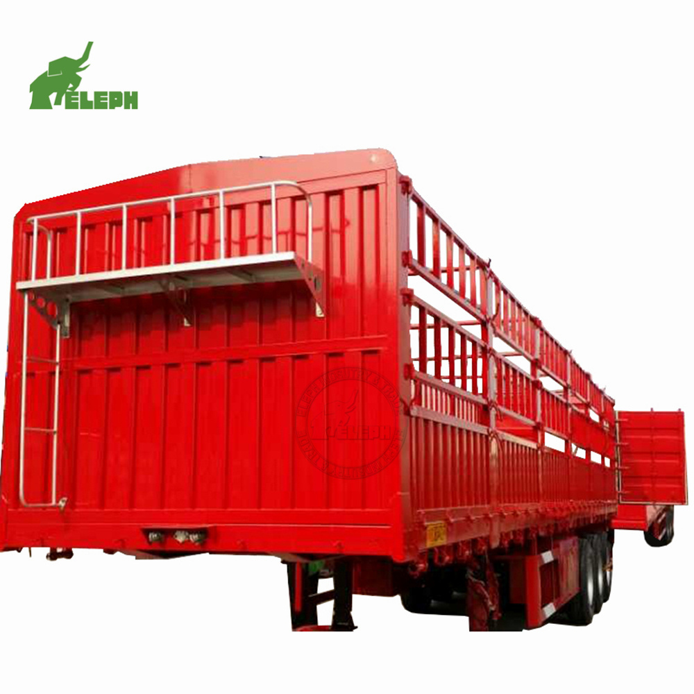 Brand New Axle Poultry Transport Truck Trailer Cattle Gated Stake Fence Semi Trailer