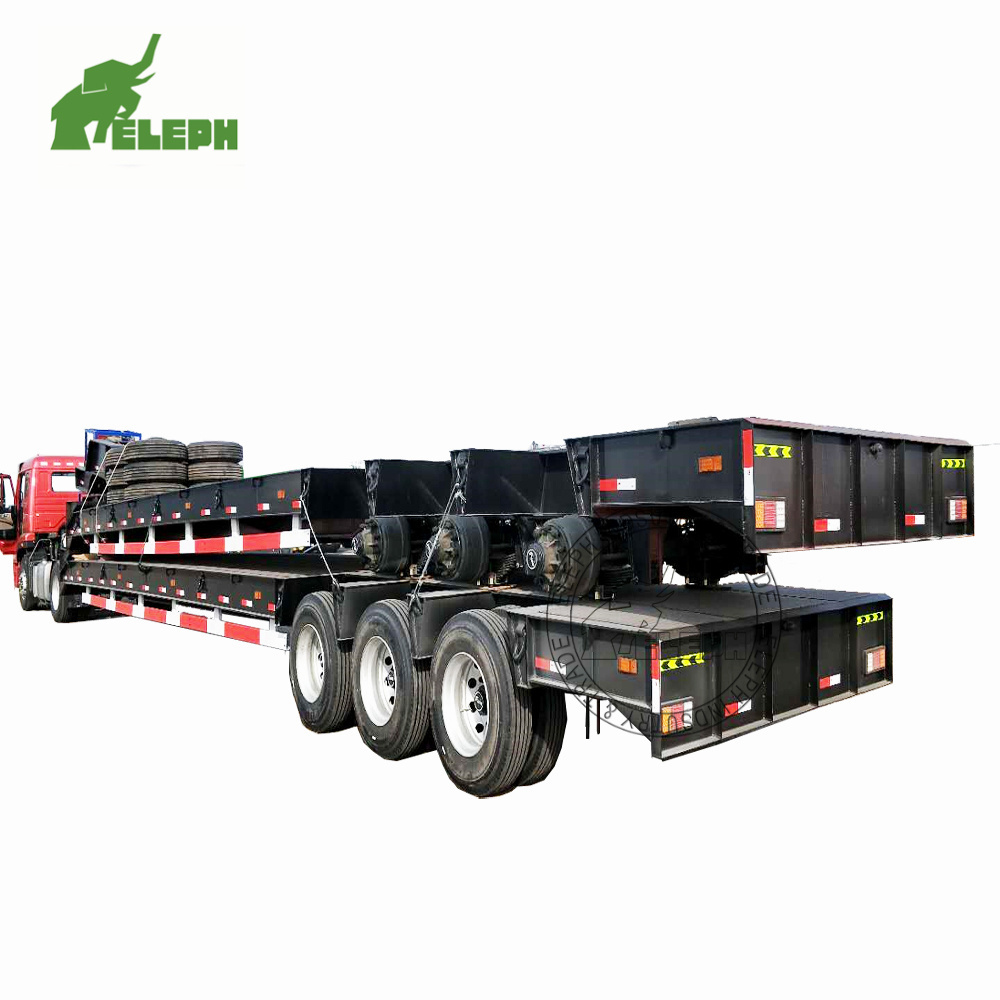 Excavator Trailer Eleph 4 Axles 80tons Load Capacity Detachable Gooseneck Lowbed Trailer Lowboy Trailer