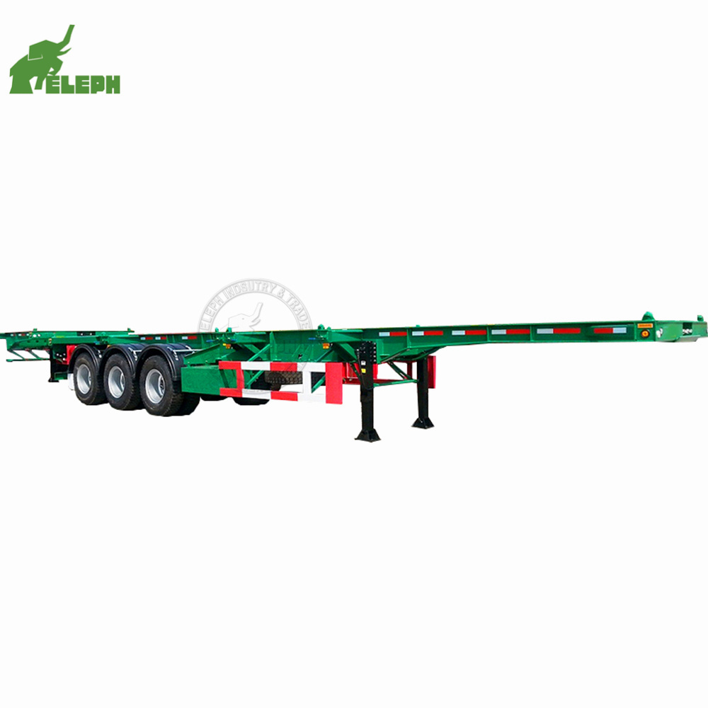 65tons Skeleton Transporting Port Yard 45ft Bomb Cart Container Terminal Semi trailer