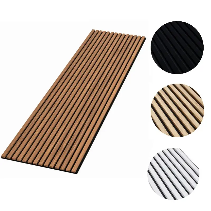 Wood Veneer Slat Wall Panels 3d Acoustic Panels For Interior Wall Decor Soundproof Paneling