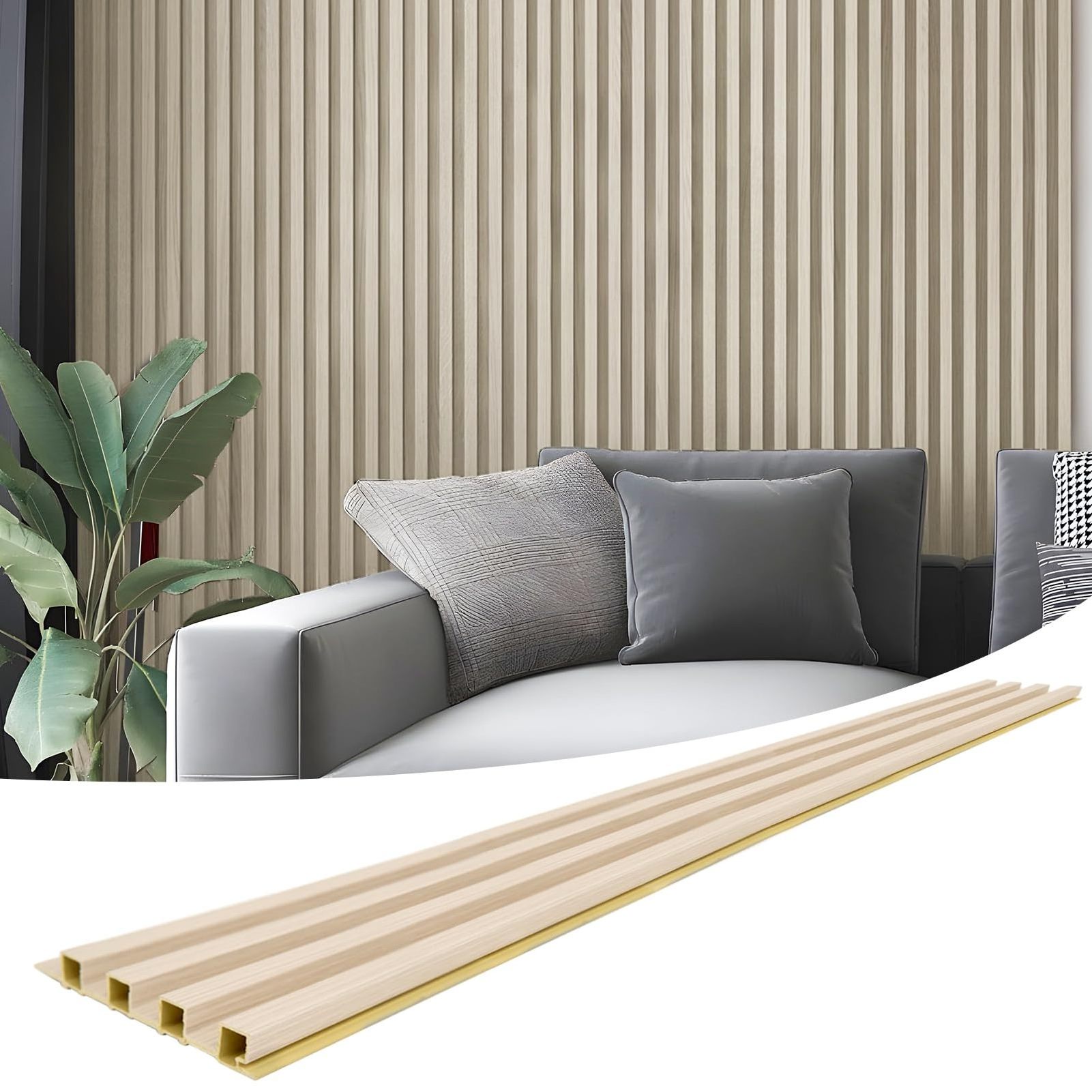 3D Modern Design PVC Wall Panels Slat Peel and Stick Waterproof Wood Look Wall Panels Bendable Fluted Textured Wall