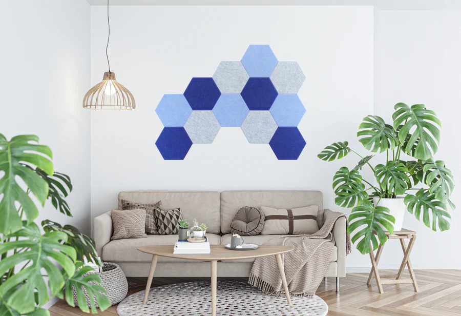 Customize Wall Ceiling Foam Board Geometric Acoustic Panel Acoustic Foam Polyester Premium Hexagon Decorative Acoustic Panels