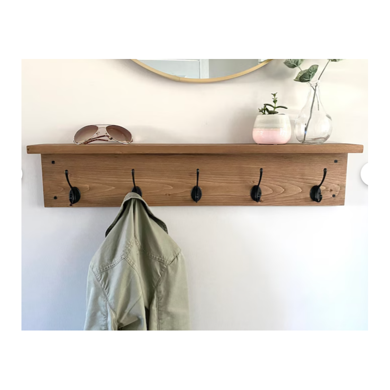 Popular Entryway Organizer Coat Hook Rack with Shelf Rustic Wood Coat Rack Wooden Coat Rack With Hooks